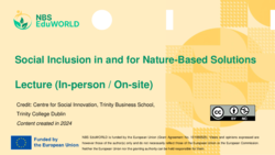 Social Inclusion in and for Nature-Based Solutions