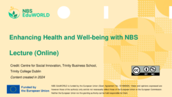 Enhancing Health and Well-being with NBS 
